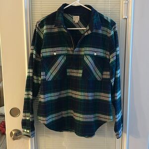 J. Crew half zip flannel